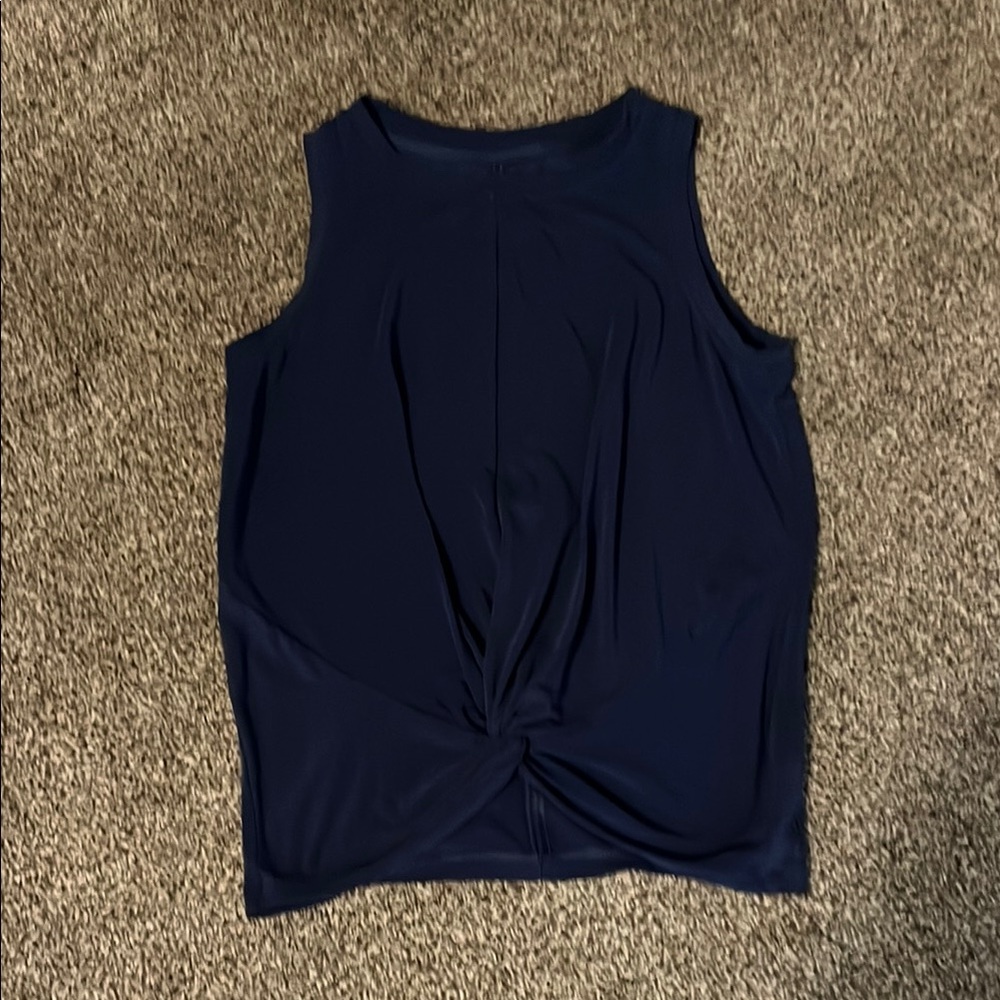 Athleta Blue Sleeveless Tie Front Tank Top